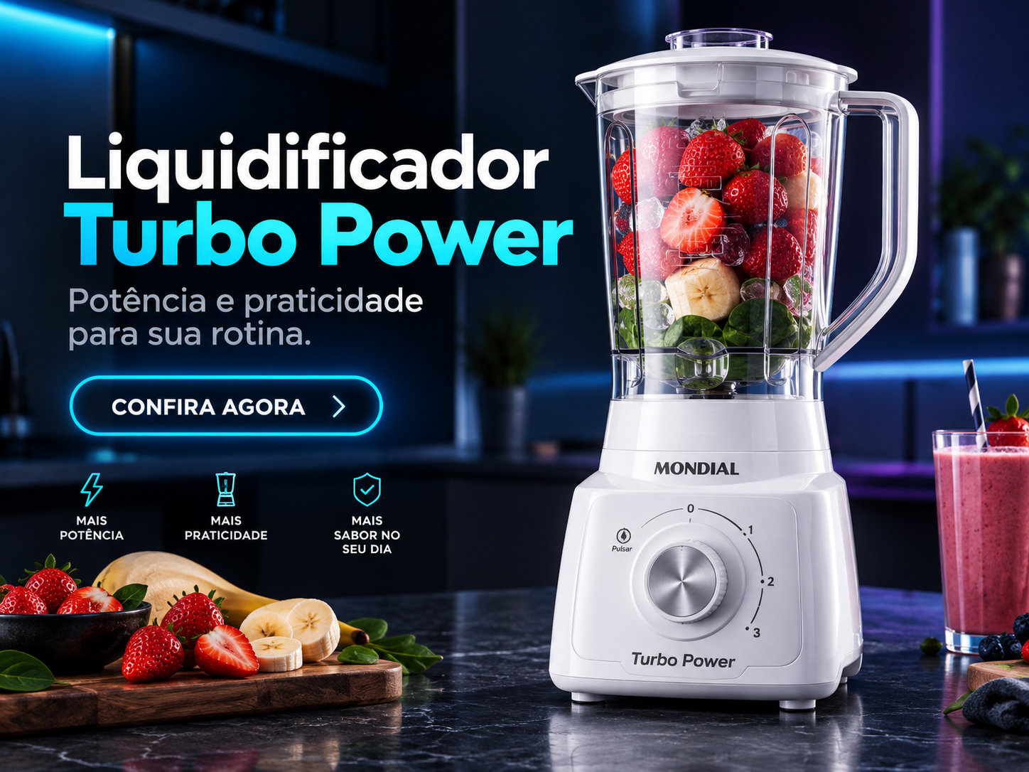 Liquidificador Mondial Turbo Power L-99 WG
